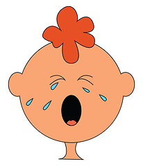 Image showing A crying baby vector or color illustration