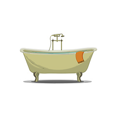 Image showing comfortable bathtub vector or color illustration