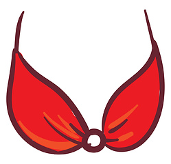 Image showing A red bra vector or color illustration