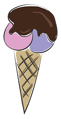 Image showing chocolate cone vector or color illustration