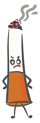 Image showing An angry cigarette vector or color illustration