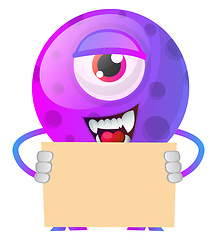 Image showing Monster holding a piece of paper with both hands illustration ve