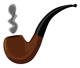 Image showing A long smoking pipe vector or color illustration
