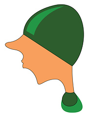 Image showing Male with green hat that covers his eyes illustration vector on 