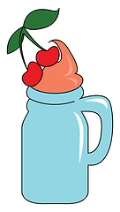 Image showing Cherry cake vector or color illustration