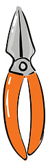 Image showing Orange pliers illustration vector on white background 