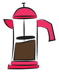 Image showing Painting of a coffee maker vector or color illustration