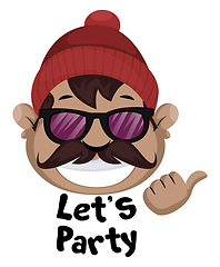 Image showing Man is feeling ready for party, illustration, vector on white ba