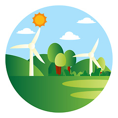 Image showing Wind as a energy source illustration vector on white background