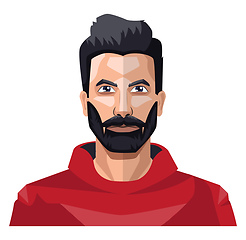 Image showing Guy with a full beard in the red shirt illustration vector on wh