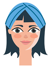 Image showing Beautiful girl with blue headband vector illustration 