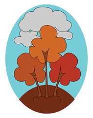 Image showing Clipart of the autumn season over blue background vector or colo