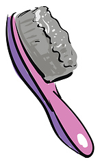 Image showing A pink hairbrush vector or color illustration