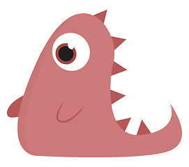 Image showing A pink monster with one eye vector or color illustration