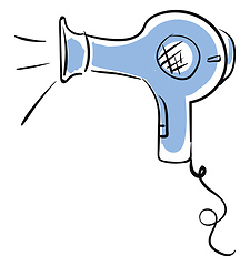 Image showing Blue hair dryer vector or color illustration