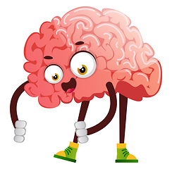 Image showing Brain is picking up something, illustration, vector on white bac