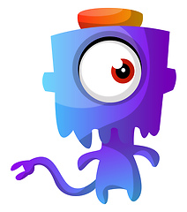 Image showing Blue monster with a hat illustration vector on white background