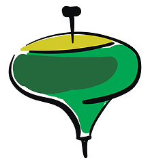 Image showing A green spinning top vector or color illustration