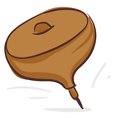 Image showing A brown spinning top vector or color illustration