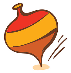 Image showing Orange spinning top vector or color illustration