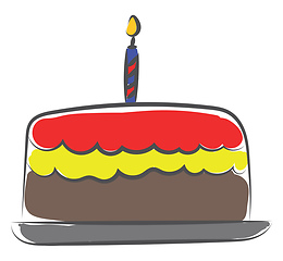 Image showing Birthday cake vector or color illustration