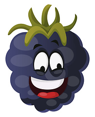 Image showing Smiling mulberry monster illustration vector on white background