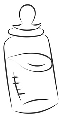 Image showing Milk in feeding bottle vector or color illustration
