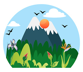 Image showing Beautiful nature in the mountains illustration vector on white b
