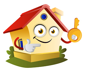 Image showing House is holding a key, illustration, vector on white background