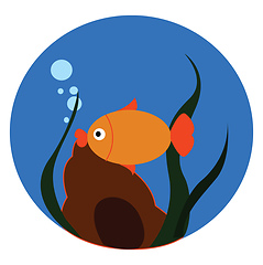 Image showing Clipart of an aquarium vector or color illustration