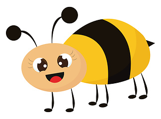 Image showing Happy bee vector or color illustration