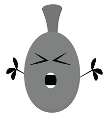 Image showing A grey screaming monster vector or color illustration