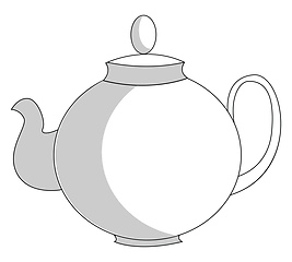 Image showing A beautiful white teapot vector or color illustration