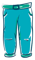 Image showing Blue jean trousers vector or color illustration