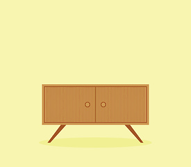 Image showing Modern wooden furniture vector or color illustration