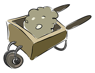 Image showing Wheelbarrow illustration vector on white background 