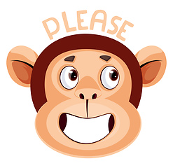 Image showing Monkey is saying please, illustration, vector on white backgroun