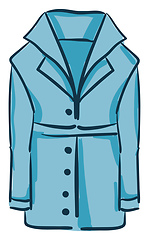Image showing A blue coat with robe vector or color illustration