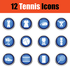 Image showing Tennis icon set. 