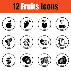 Image showing Fruit icon set