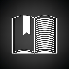 Image showing Open book with bookmark icon