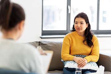 Image showing young asian woman patient and psychologist