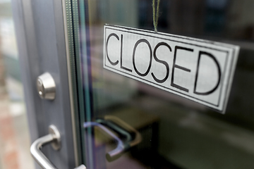 Image showing glass door of closed shop or office