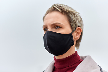 Image showing woman wearing protective reusable barrier mask