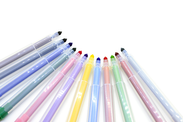 Image showing Multicolored markers isolated on a white background
