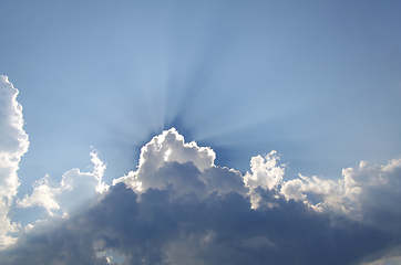 Image showing Sky nature background with clouds and sunlight