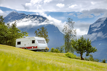 Image showing Family vacation travel RV, holiday trip in motorhome