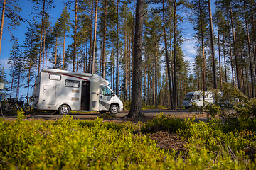 Image showing Family vacation travel RV, holiday trip in motorhome