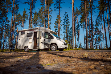 Image showing Family vacation travel RV, holiday trip in motorhome