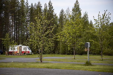 Image showing Empty Camping during coronavirus. Family vacation travel RV, hol